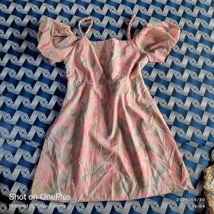 Pink Abstract Mini Dress