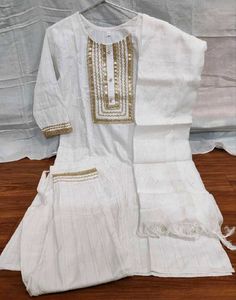 Elegant White Embroidery Kurta Set