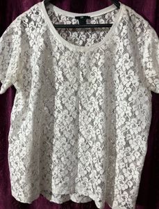 White Floral Lace Top