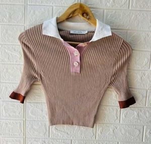 Aesthetic Ribbed Knit Top