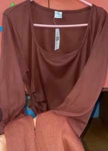 Brown Long Sleeve Top