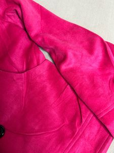 Pink Velvet Cropped Jacket