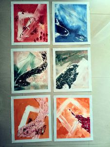 Handmade Abstract Fish 🐟 Paintings