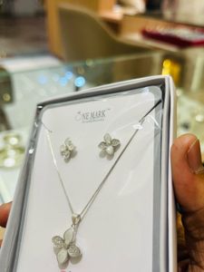 Pure 925 Silver Chain Pendent Set