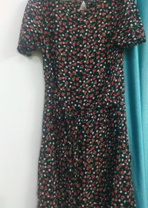 Black Frilled Knee Length Very Smart Frock
