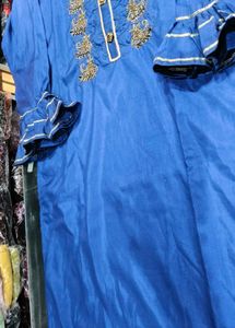 Elegant Blue Embroidered Kurta Set