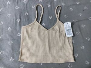 Cute Beige Crop Top