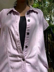 DENIM BUTTON DOWN DRESS|SHRUG/Zudio