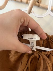 Brown Boho Peasant Top h&amp;m