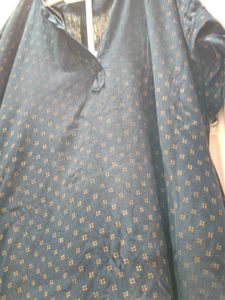 Black With Golden Spotted Half Colour Nighty