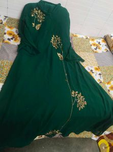 Emerald Green Embroidered Dress