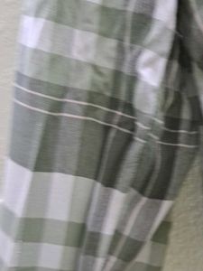 Plaid Grey And Green Striped Shirt StyleTop