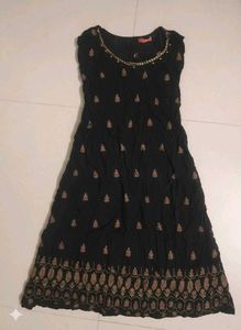 Elegant Black Embroidered Dress