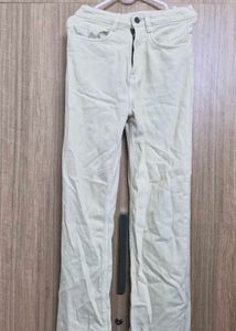 Beige Wide Leg Jeans For Women