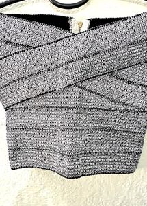Chic Gray Knit Crop Top