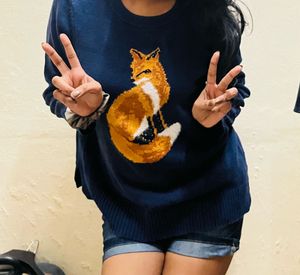 Fox Print Cozy Sweater