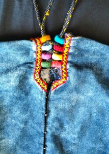 Beautiful Handwork Denim Blowse