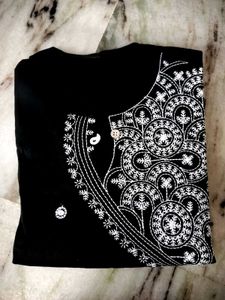 Black Embroidered Kurta