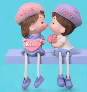 Romantic Couple Leg Hanging Miniature Shopiece