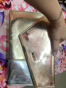Chrome Metallic Colours Party Wear Clutch