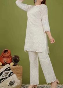 White Embroidered Kurta Set
