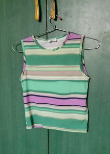 Striped Crop Tank Top y2k