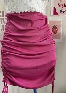 Ruched Pink Skirt