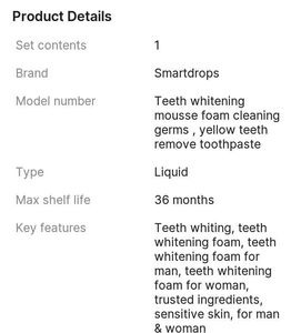 SmartDrops Teeth Whitening Foam Toothpaste