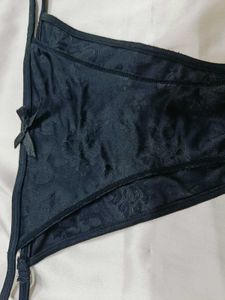 Black Bow Detail Thong Panty