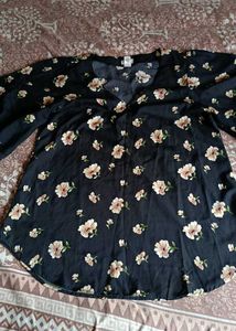 Floral Print V-Neck Top