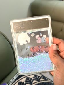 Transparent Glitter Filled Solar Calculator - Blue