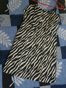 Pretty White And Black Zebra Print Dress