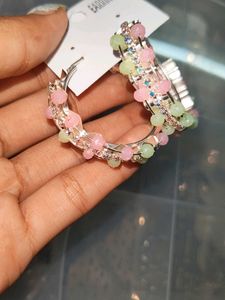 Light Green And Pink Colour Combination Earing ❤️