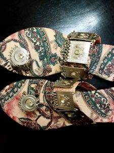 Ethnic Printed Toe Ring Sandals
