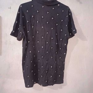 Palm Tree Print Polo Shirt