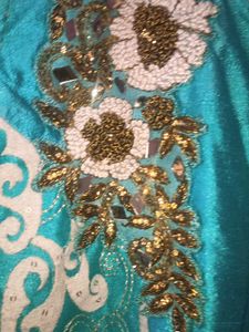 Sea Green Ethnic Gown In Good Condition