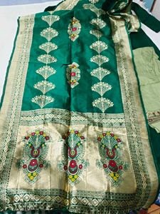 Green Suit With Banarasi Dupatta