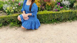 Blue Gingham Mini Dress