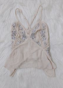 Georgette Camisole Top With Criss-cross Back