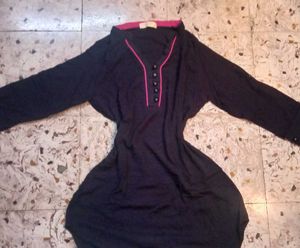 Black Tunic with Pink Trim