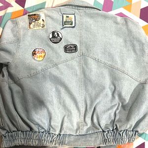 Vintage Patched Work Denim Jacket Oversized