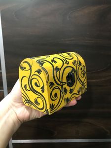 Wooden Yellow Handpainted Tijori Box