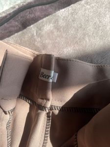 Elegant Beige Wide Leg Pants