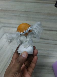 Angel Showpiece &amp; Small Plastic Basket Vase.