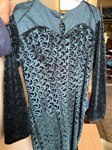 Green velvet dress