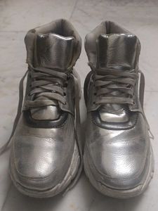 Silver High Top Sneakers