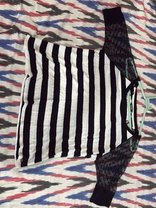 Striped Mesh Top