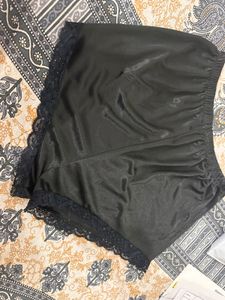 Silky Black Lace Shorts