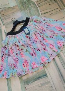 Floral Pleated Mini Skirt