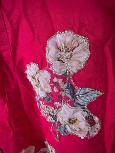 Pink Floral Embroidered Kurti